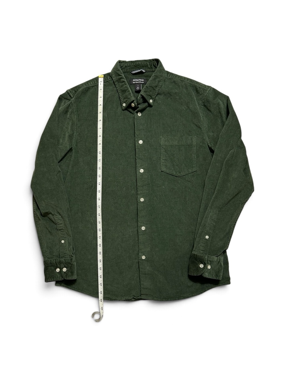 Nordstrom Forest Green Corduroy Button-Down Shirt
